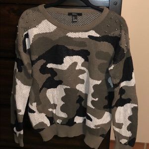 Camo Sweater with silver studs ✨